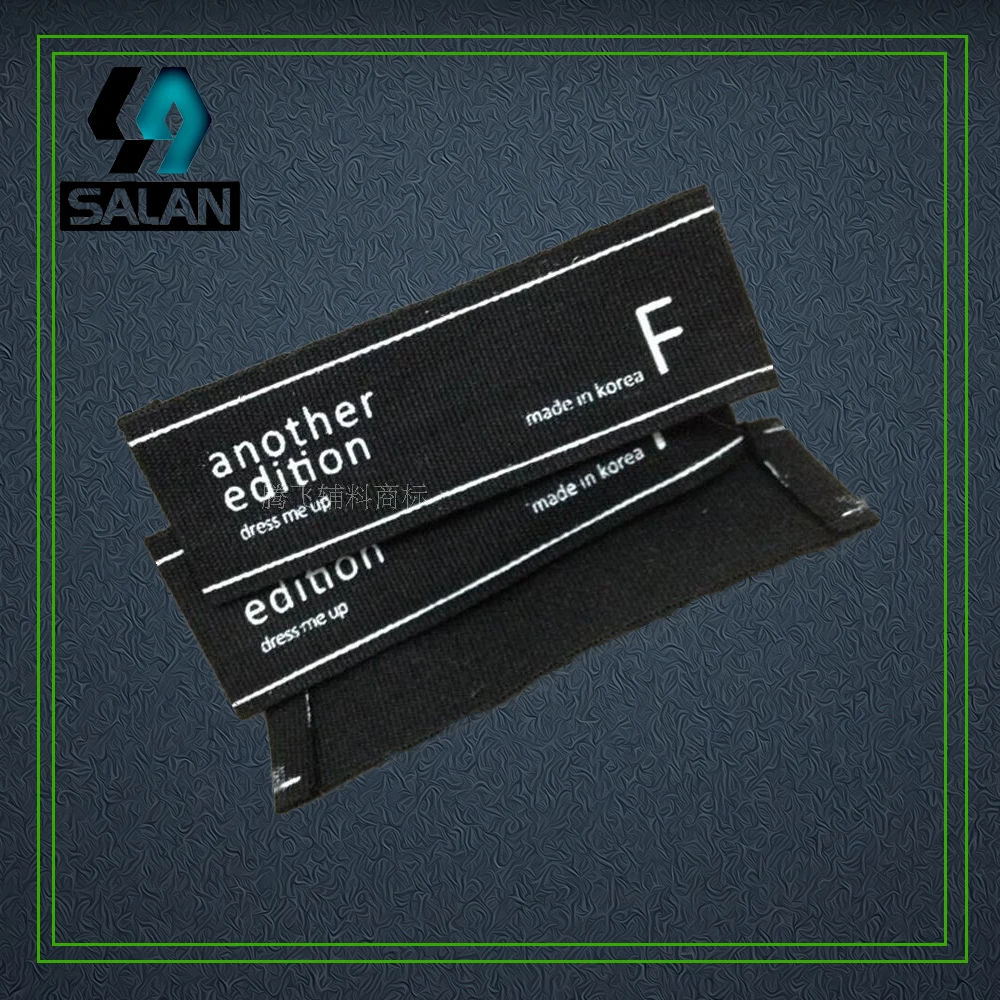 Индивидуальная шелкография черные хлопковые бирки логотип никогда не выцветает