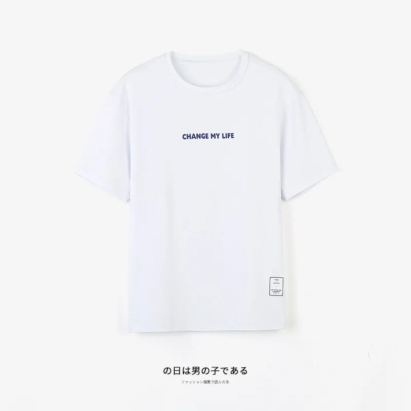 Японский Для мужчин одежда 2018 Весна ся Xinkuan Письмо печати Oversize с открытыми