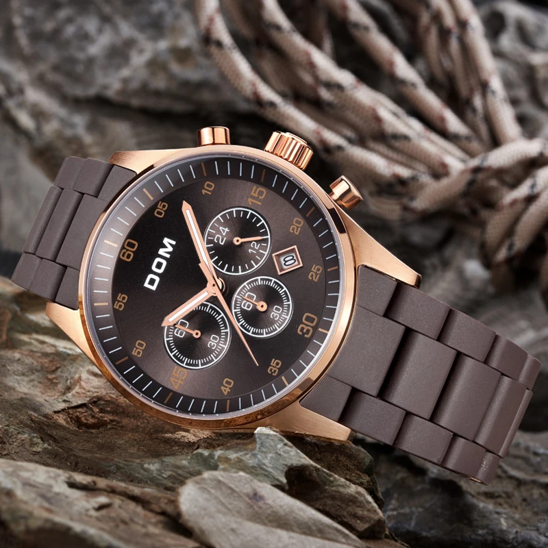 DOM мужские часы лучший бренд класса люкс водонепроницаемые кварцевые из