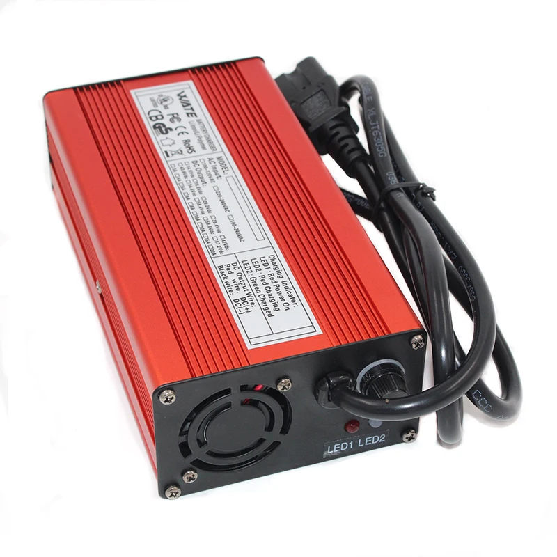 54 6v 4a charger 48v li ion battery smart charger used for 13s 48v li ion battery high power with fan aluminum case free global shipping