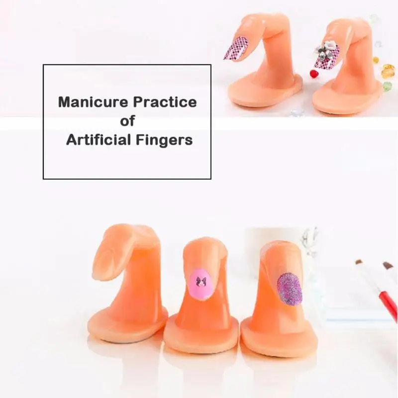 1PC Professional Nail Art Training Practicing Practice Display False Tips Finger Fake Hand Acrylic UV Gel Nail Art Manicure Tool images - 6