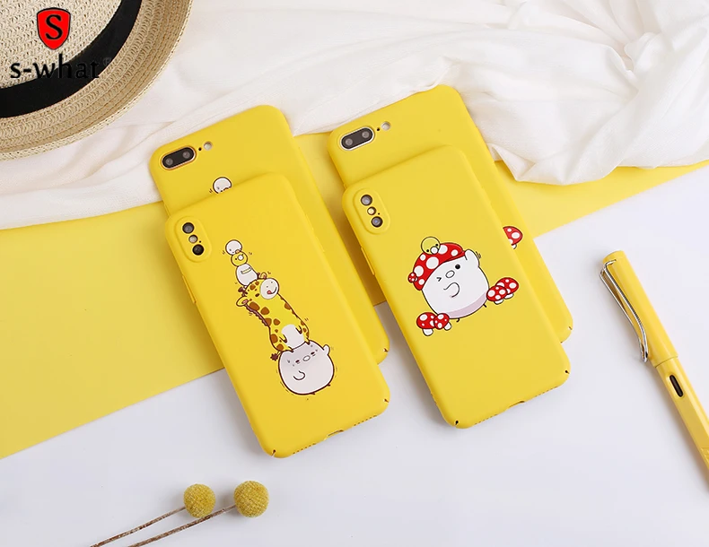 Модные матовые чехол для iphone 6 6s 7 8 плюс милые Панели телефона с рисунком задняя