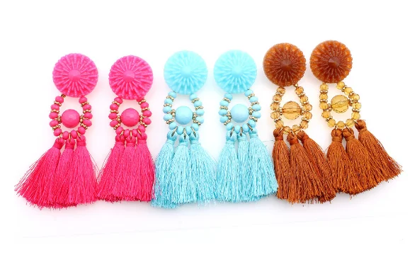 2018 Brincos Женский Бренд Boho висячие серьги с бахромой винтажные этнические