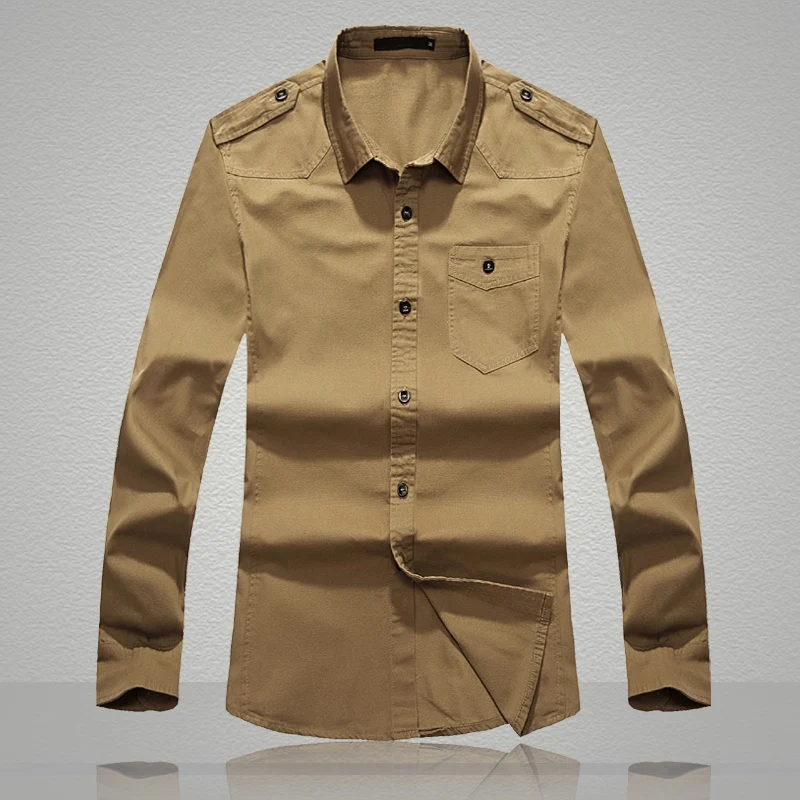 2020 однотонные мужские рубашки с длинным рукавом приталенная рубашка карго