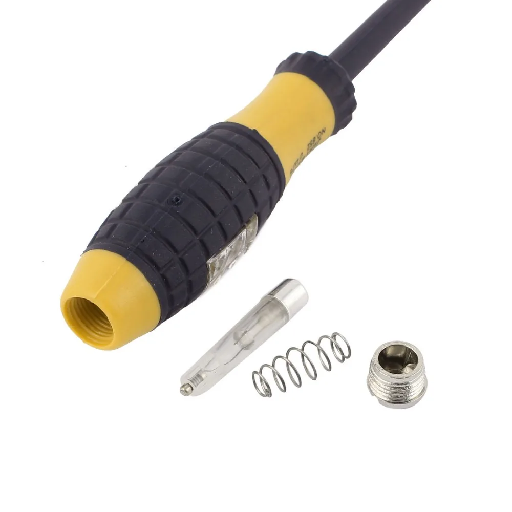 Uxcell 1 шт. AC DC 12 V-250 V тест напряжения er электрозонд с отверткой Phillips тест на заземление тест точки разрыва пластиковая ручка