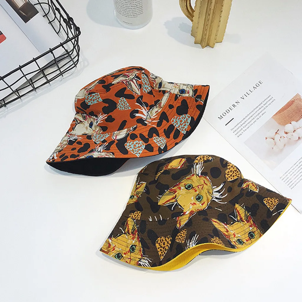 Sun Hats For Men Women Printing Double-sided Wearing Visor Travel Folding Basin fishing Hat Summer Chapeau Femme Gorra Hombre