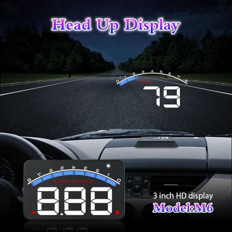 Автомобильный M6 M8 HUD Дисплей для автомобиля-Стайлинг дисплей превышение скорости Предупреждение лобовое стекло проектор сигнализация автомобиля электронные аксессуары