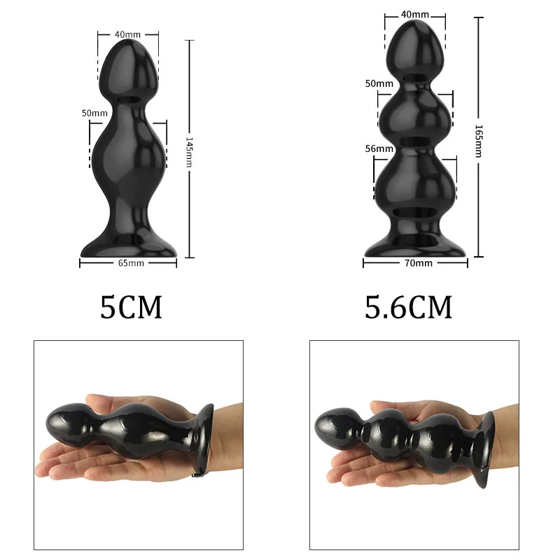 Средний и большой Анальная пробка с присоской черный TPE силиконовая для женщин 5