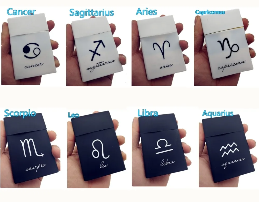Новый резиновый женский футляр для сигарет Созвездие Рак Leo Pisces мягкий мужской