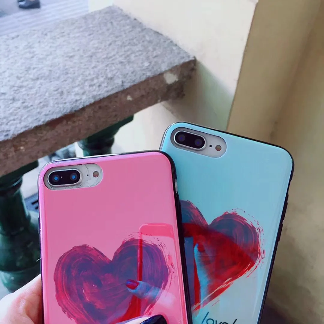 Роскошные милые сердцу граффити Телефон задняя крышка для iPhone X 6 S 7 8 плюс Fundas