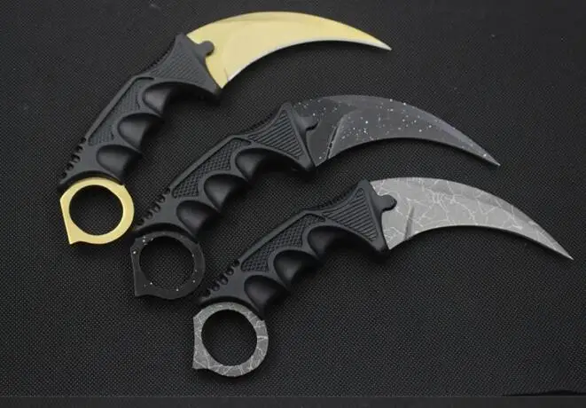 Реального CS Go Karambit Ножи Counter Strike Кемпинг Пеший Туризм выживания оболочка