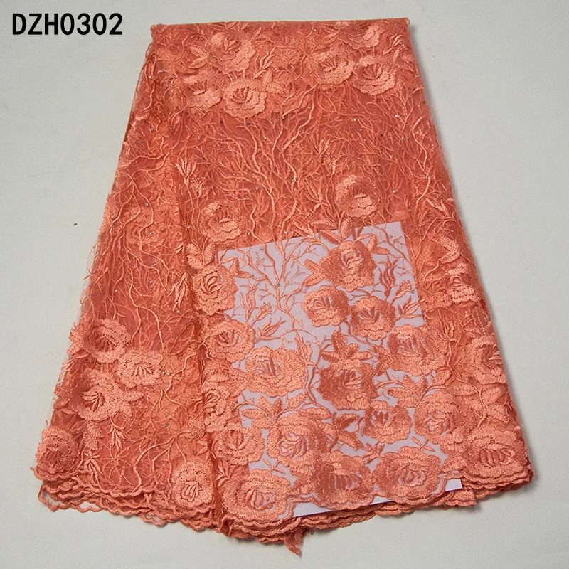 Soft African French net Lace fabric big flowers embroidered Ankara tulle Fabric With beads Nigerian Free shipping | Дом и сад