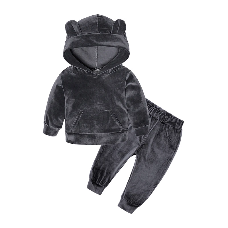 Autumn Spring Unisex Sports Set Gold Velvet Kids Clothing Sets Girls Tracksuit School Suit Baby Jackets &amp Pants | Детская одежда и