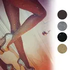 Сексуальные Женские базовые эластичные ультратонкие блестящие колготки со стразами облегающие чулки XRQ88