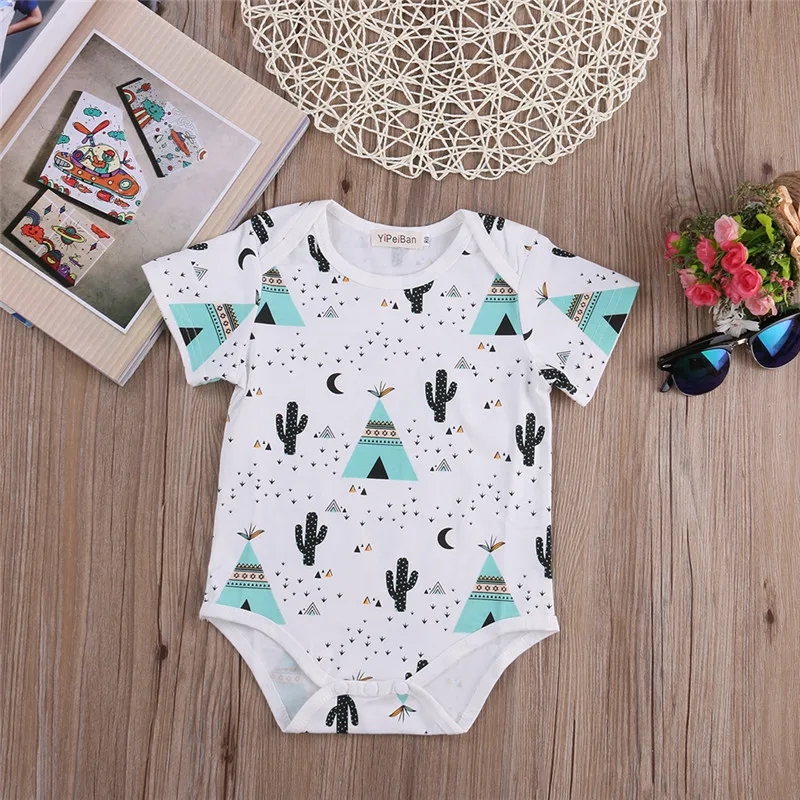 2016 New Design Baby Kids Cartoon Rompers Casual Short Sleeve Cotton Jumpsuit Newborn Girls Summer Clothes Outfits | Детская одежда и