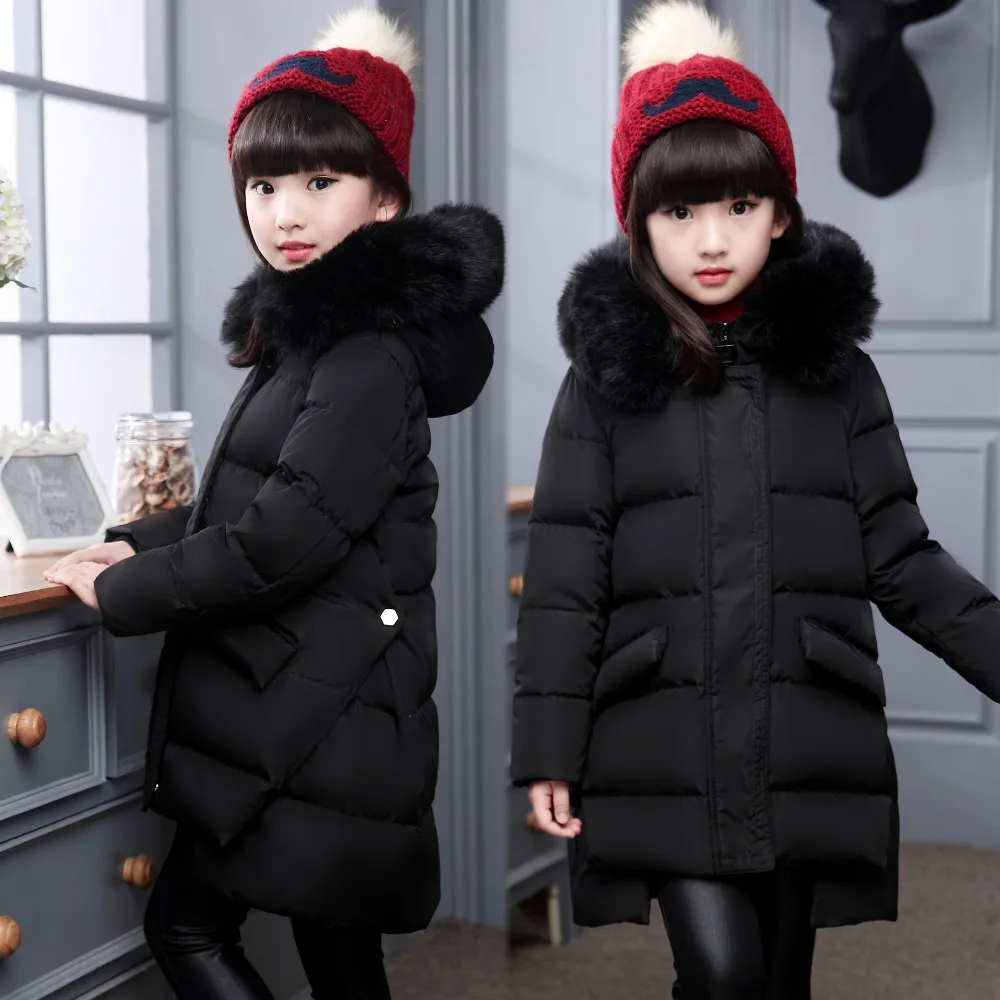 Горячая новинка зимние пуховые куртки для девочек Теплые Детские Пуховые на