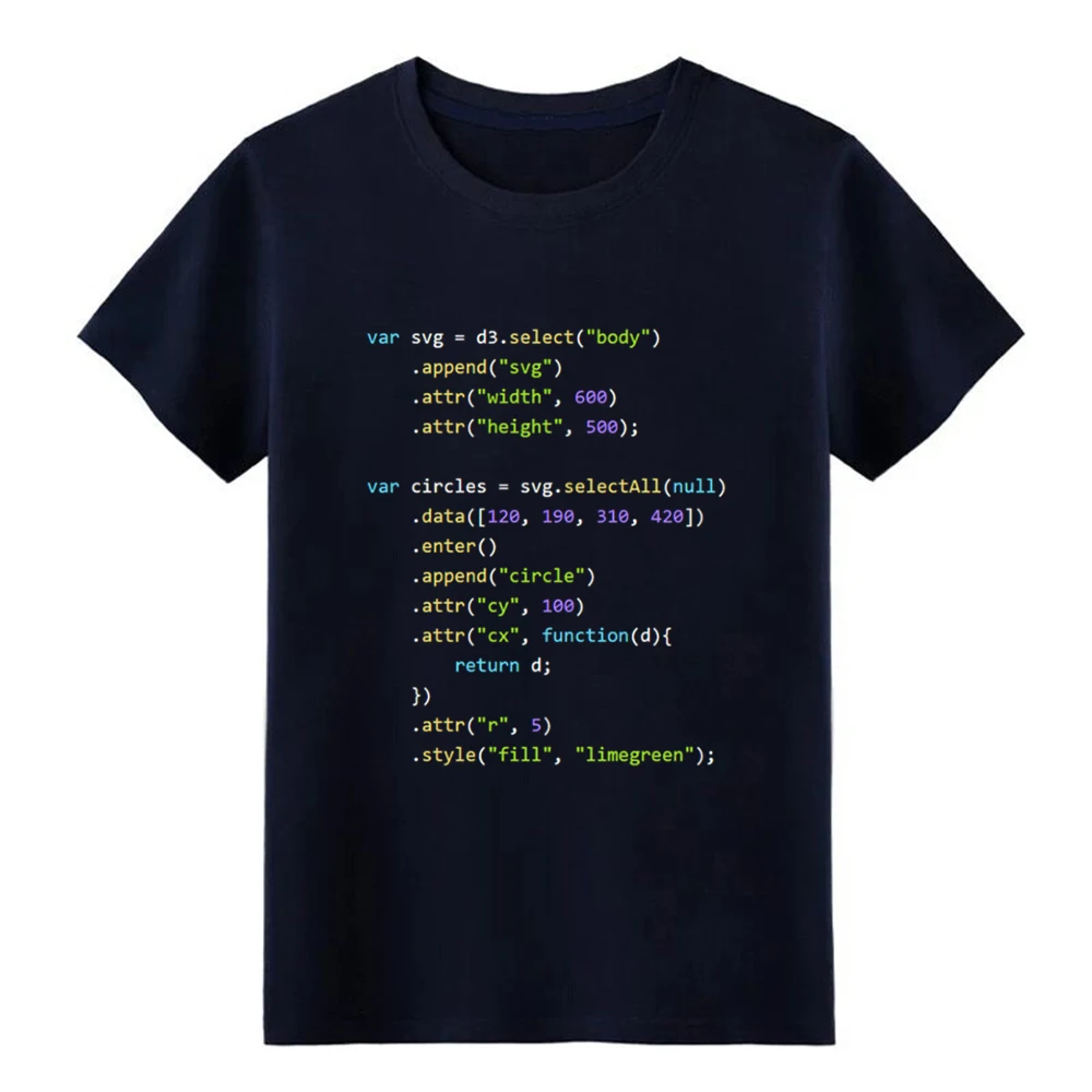Мужская футболка d3.js program с принтом S XXXL тренд повседневная весенняя Стандартная