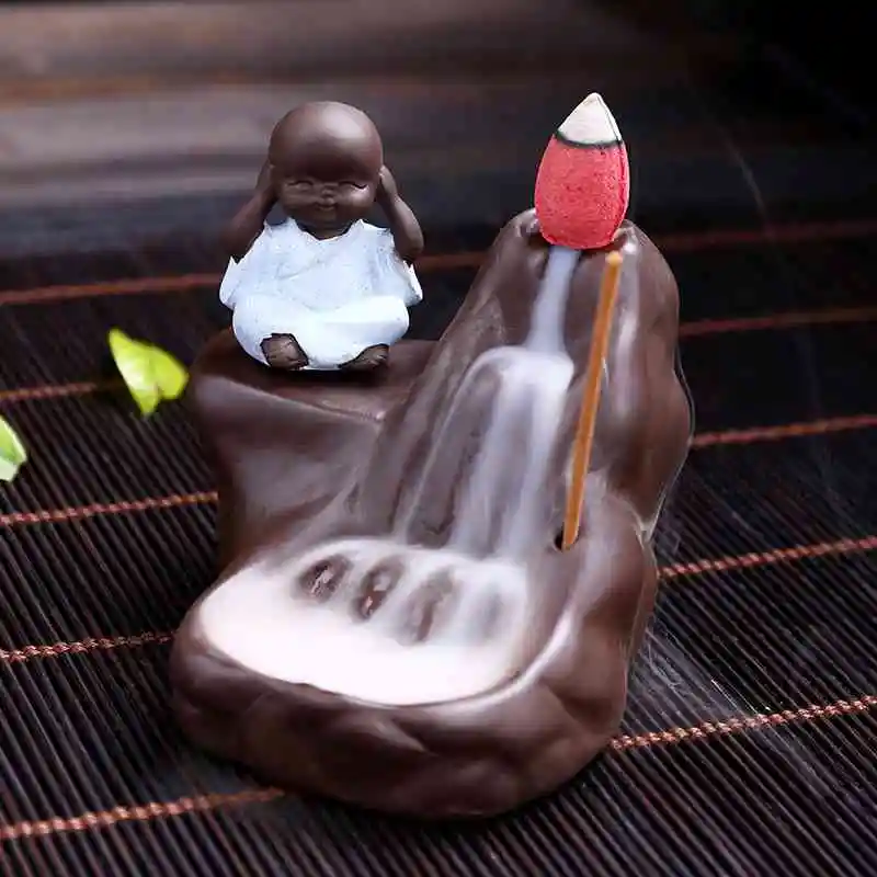 The Lovely Little Monk Buddha курильница с обратным потоком держатель для благовоний