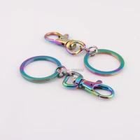 2pcslot top quality beautiful shiny colorful rainbow color vacuum plating snap hook key ring buckle diy hardware accessories