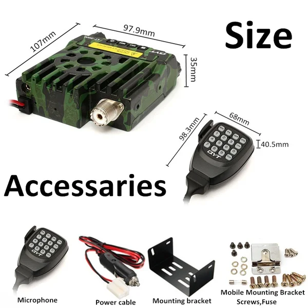 Горячая продажа QYT KT8900 мини VHF UHF 25 ватт двухдиапазонный мобильный радио 136 174 МГц 400