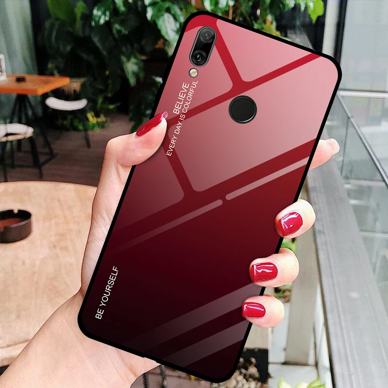 Роскошный чехол для телефона из закаленного стекла для huawei Y9 Y7 Y5 Y6 Prime Y7 Y6 Y5 Prime защитный чехол для задней крышки