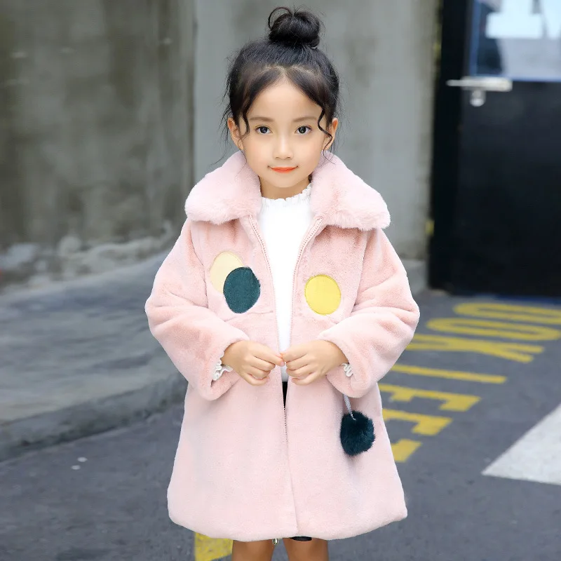 TcYct Новинка 2017 года FashionChildren девушки зима CoatsThick Искусственный Мех теплая куртка
