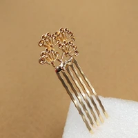 pine tree leaf branch bridal hair comb for girls hair ornaments jewelry wedding hair maker women bun hair combs metal hairpins