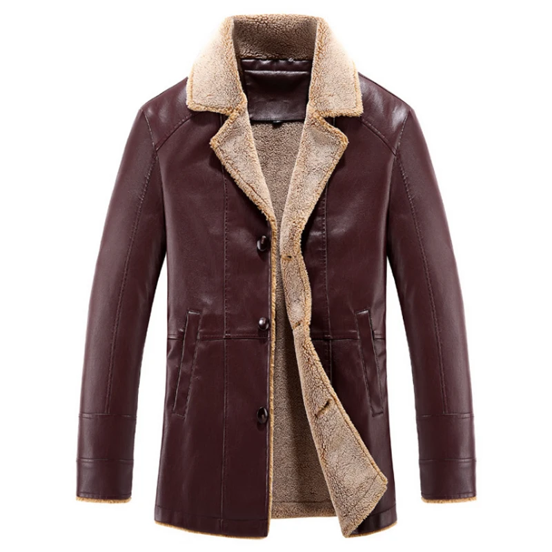 Зимние Для мужчин Кожаные Куртки из искусственной кожи jaqueta masculinas Inverno couro пальто