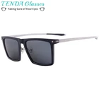 Мужские квадратные поляризационные очки TendaGlasses, пластиковые солнцезащитные очки из магниевого сплава TR90 с линзами по рецепту, степень близорукости, прогрессивные