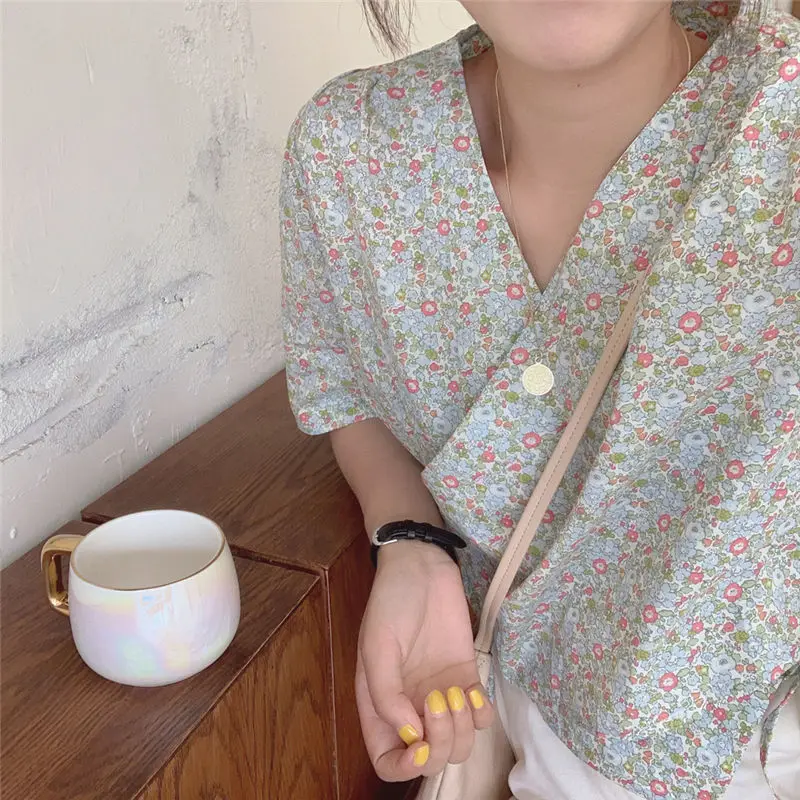 Женская рубашка с v образным вырезом HziriP элегантная повседневная принтом в стиле