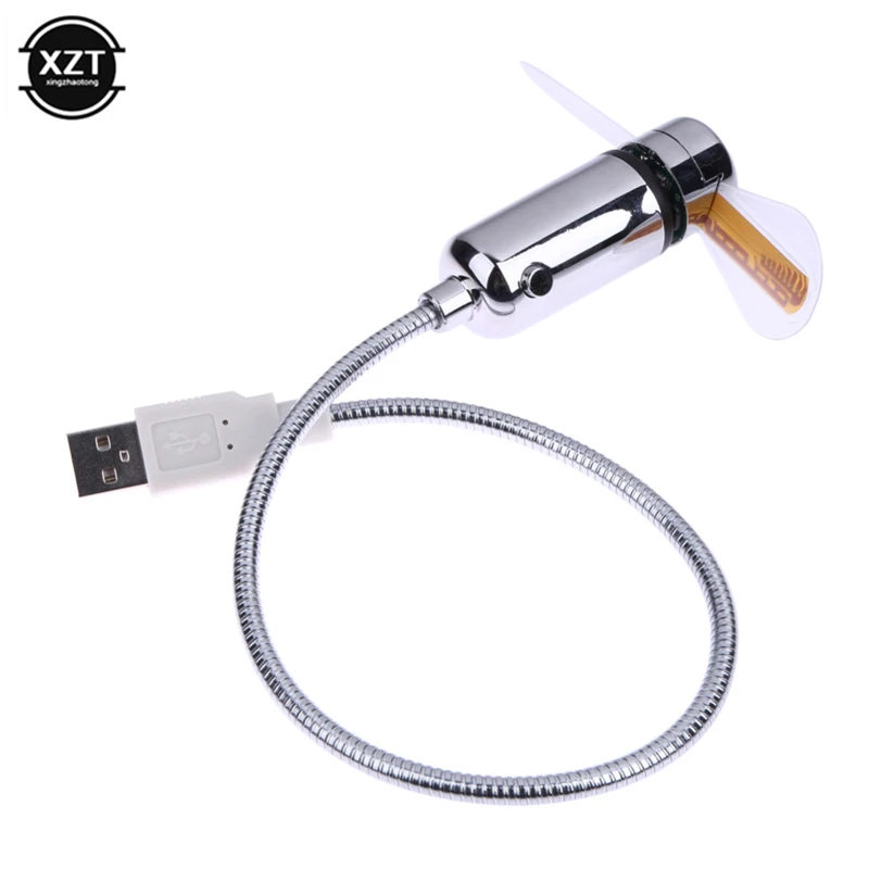 Мини USB вентилятор светодиодный индикатор времени дисплей часы гибкий гусиная