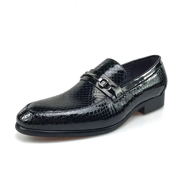 GRIMENTIN/Мужская обувь натуральная кожа уникальный змеиный принт Роскошная деловая
