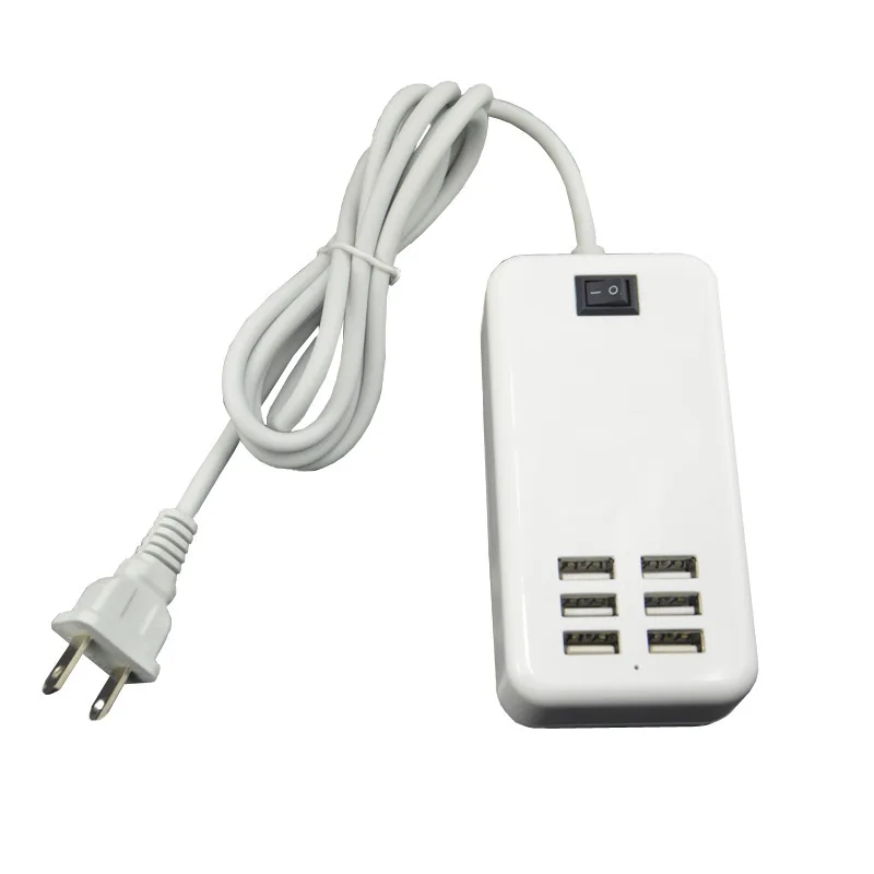6A 30 Вт Мощность адаптер переменного тока ЕС Plug 6 Порты USB Desktop Зарядное устройство