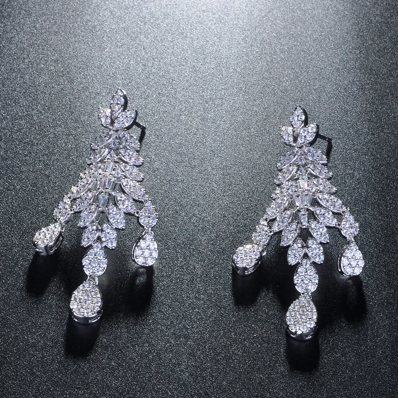Be 8 Newest Luxury Bridal Wedding Jewelry Sets Women New Sparkling AAA Zircon Paved Copper Fashion Bridesmaid Set S214 | Украшения и