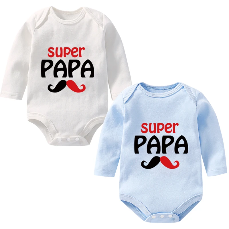 Окей мам 2 шт. ужин PaPa или I Love Mama Для малышей ползунки одежда 100% из хлопка для