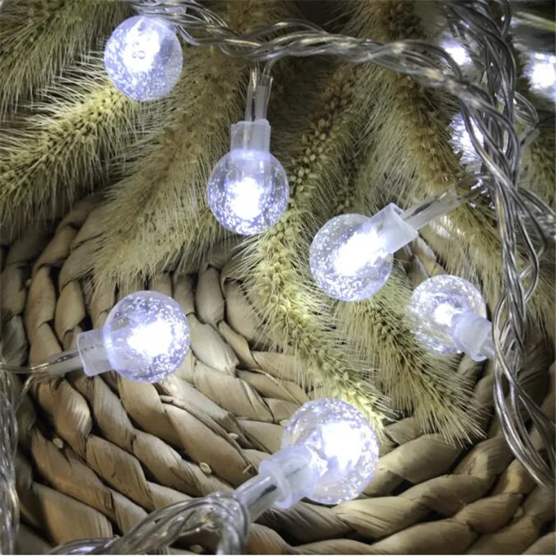 New Holiday Remote Crystal Clear Ball 7.5M 50LED String Lights Fairy Garland For Outdoor Garden Christmas Wedding Party Decor |