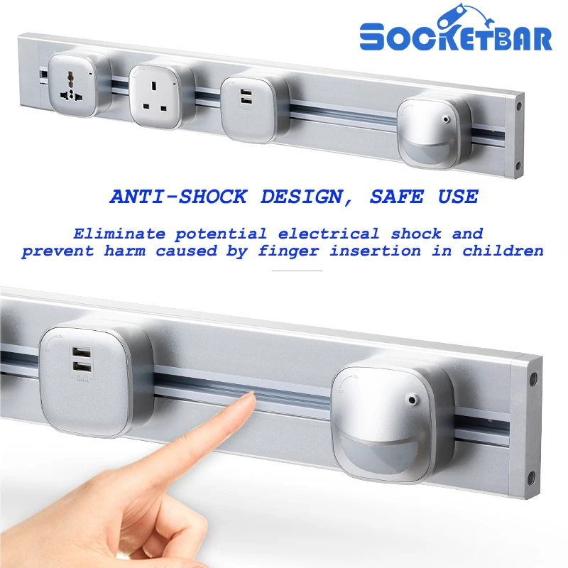 Socketbar 100 см трек Великобритания розетка алюминиевый сплав Бесплатная комбинация