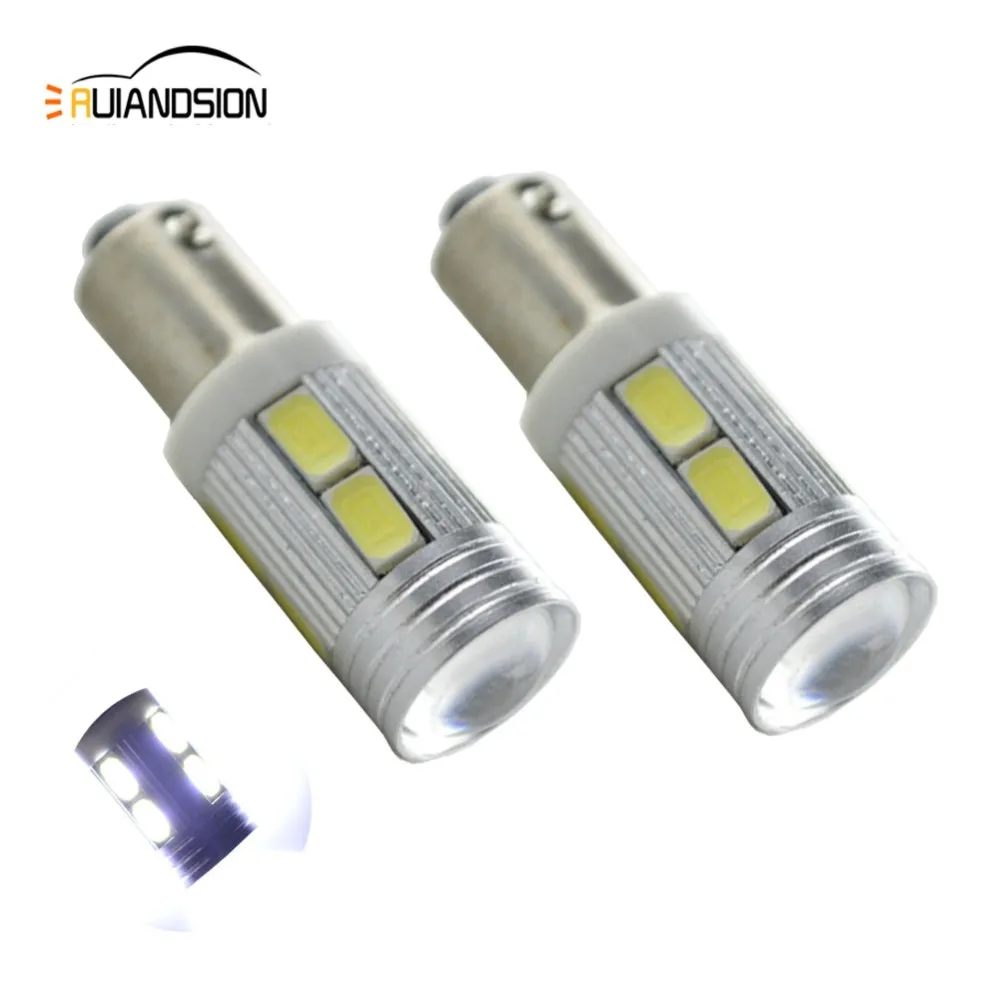 

2 шт., белые светодиодсветодиодный лампы BA9S T4W BAX9S H6W BAY9S H21W 5630-10SMD