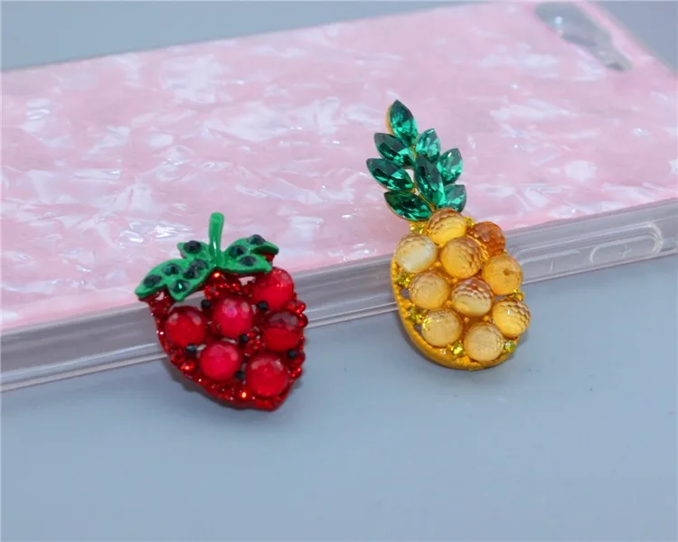 DIY Чехол для мобильного телефона, декоративные аксессуары, алмазные ананасы, клубники, наклейки для мобильного телефона