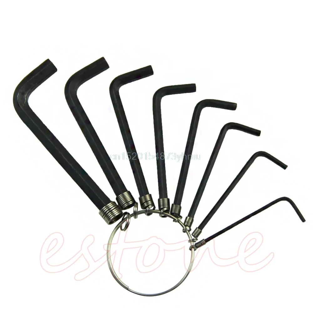 

8 In 1 Hex Key Allen Wrench Set 1.5mm~6mm Metric Hand Tool Kit Box Key Chain #L057# new hot