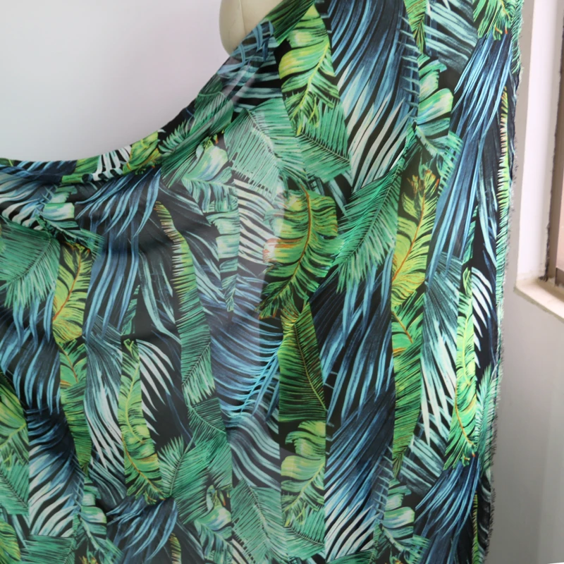 100 см * 148 пляжное платье для отдыха шифоновое газовое с тропическими листьями