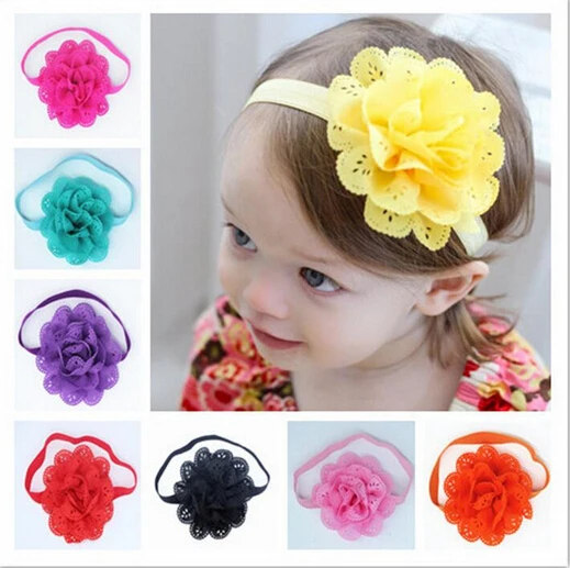 

2017 Hot Selling Hollow Elastic Hair Band Kids Headwear Fashion New Headbands Girls Bow Flower Hair Accessories A104-1
