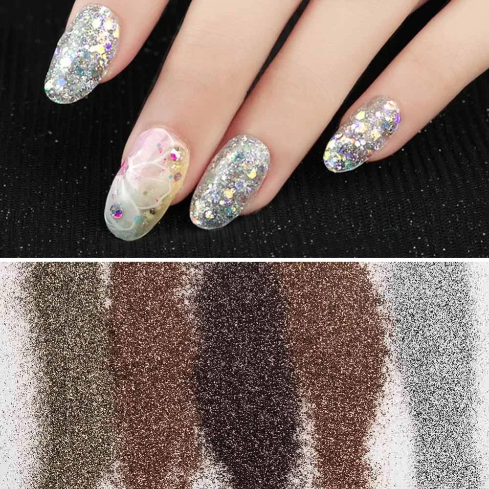 LEARNEVER Nail Art сверхтонкие блестящие украшения для маникюра Набор алмазного блеска
