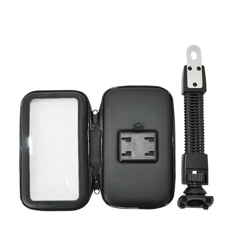 phone holder motorcycle mobile support case for iphone x 8 plus s9 gps waterproof bag for moto rear view mirror stand holders free global shipping
