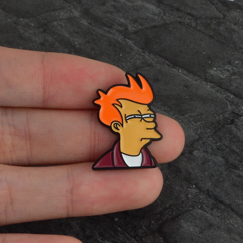 Futurama Philip J. Fry эмалированные Броши Старая школа Кнопка булавки для одежды сумка со значком мультфильм ювелирные изделия подарок для друзей детей