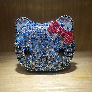 color same as pictur XIYUAN hello kitty сцепления Вечерняя сумочка; BS010 цепи Сумочка Для женщин вечерние свадебные С кристалалми и стразами банкетный мешок Ежедневные клатчи кошелек - Цвет: color same as pictur