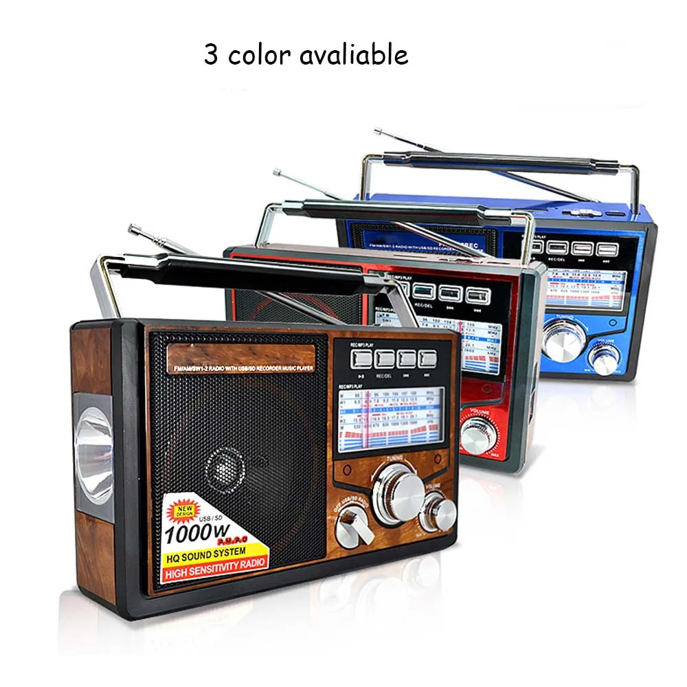 Радиоприемник JINSERTA FM/AM/SW в стиле ретро mp3 плеер с фонариком функция записи