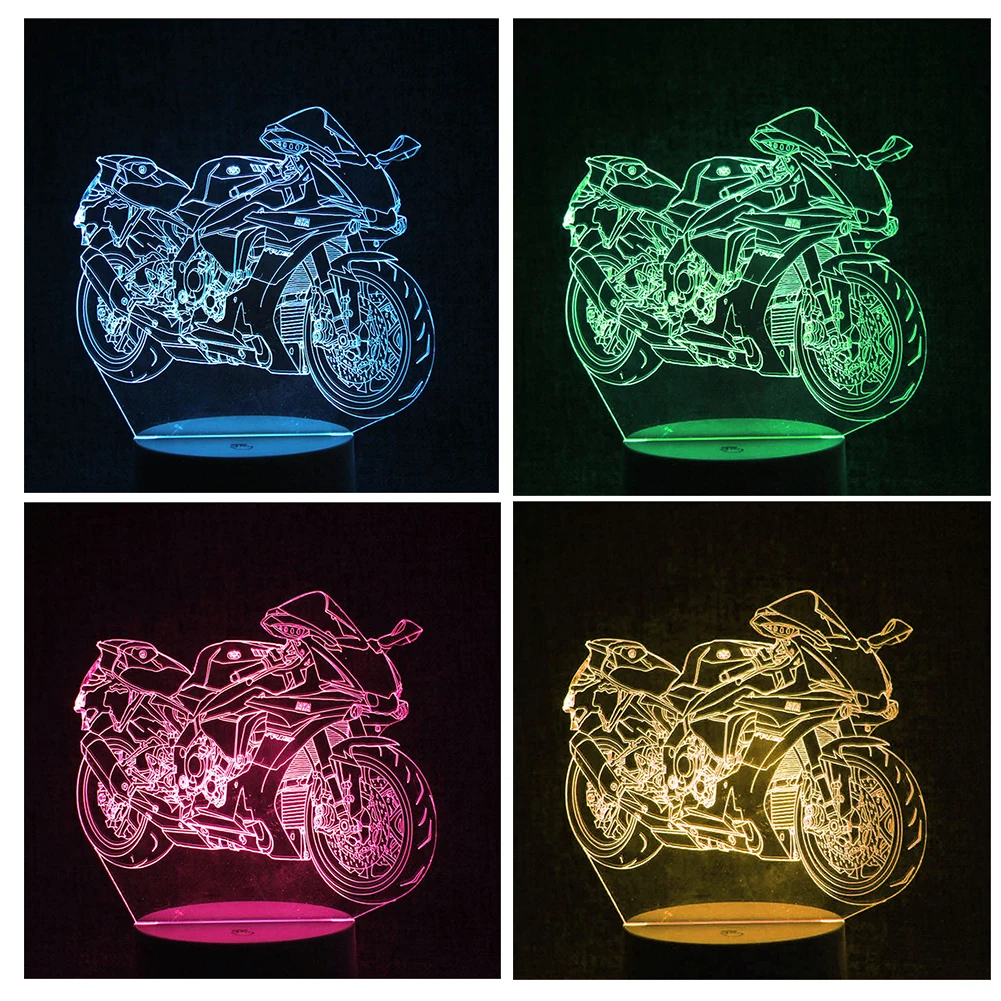 &quotBest' 3D ночник LED мотоцикл стиль энергосберегающая прикроватная Ночная лампа