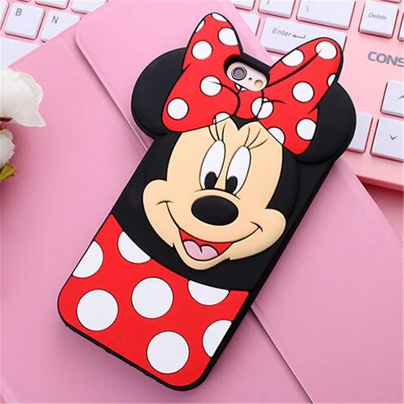 Милый 3D резиновый чехол с Минни для iPhone 7, 6, 6S Plus, 5S, SE, мягкий силиконовый чехол с мультипликационным принтом для iPhone 8, 7 Plus, XR, X, XS, Max