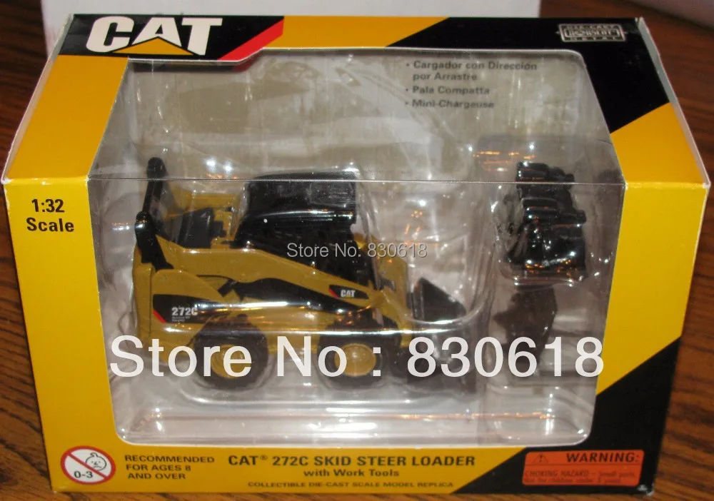 Погрузчик с бортовым поворотом Caterpillar 272C рабочими инструментами 1/32 игрушка Norscot